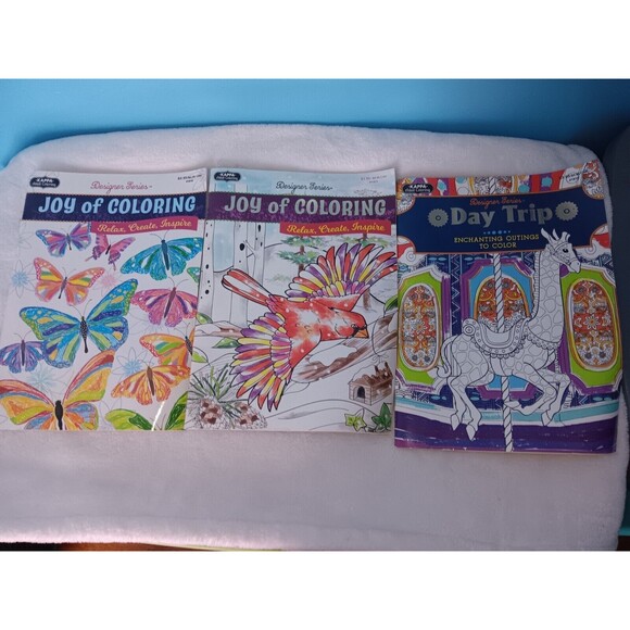 3 Pack Adult Kappa Designer Series Coloring Books - Picture 1 of 8
